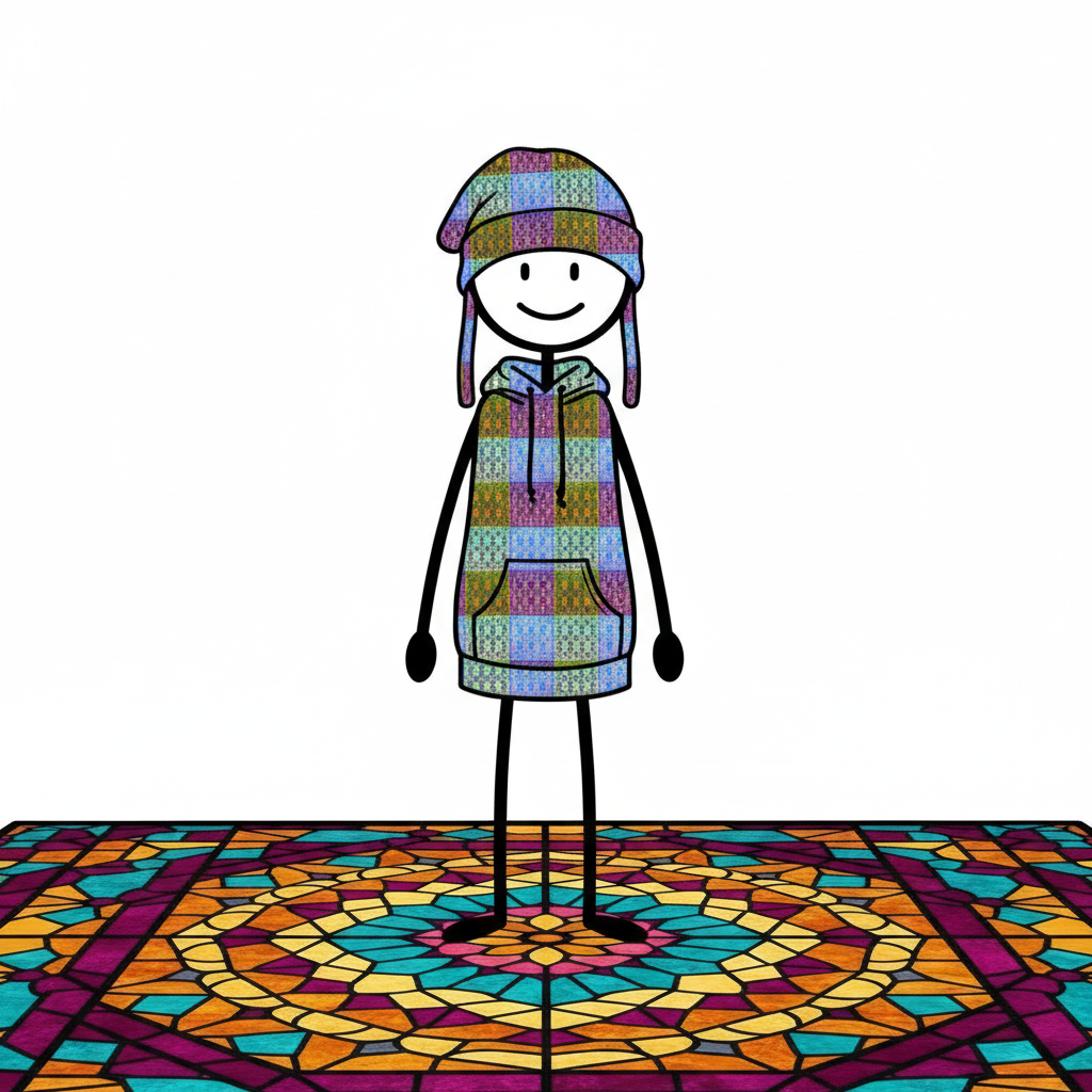 quilted crayon hoodie