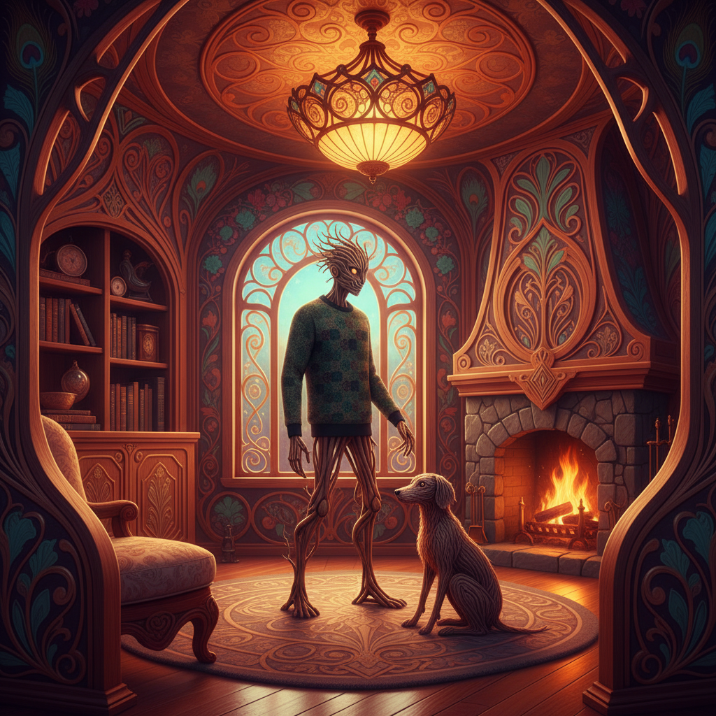 midnight mosaic knitted crew neck sweater