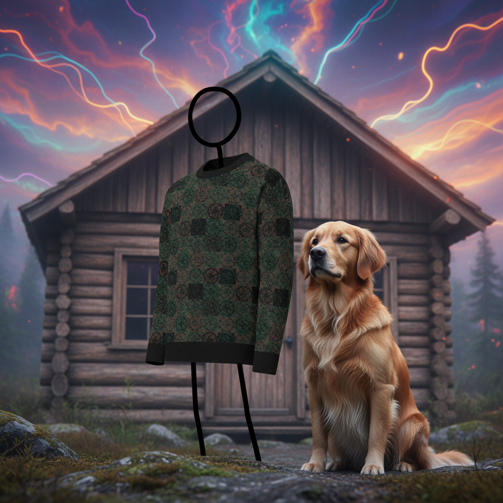 midnight mosaic knitted crew neck sweater